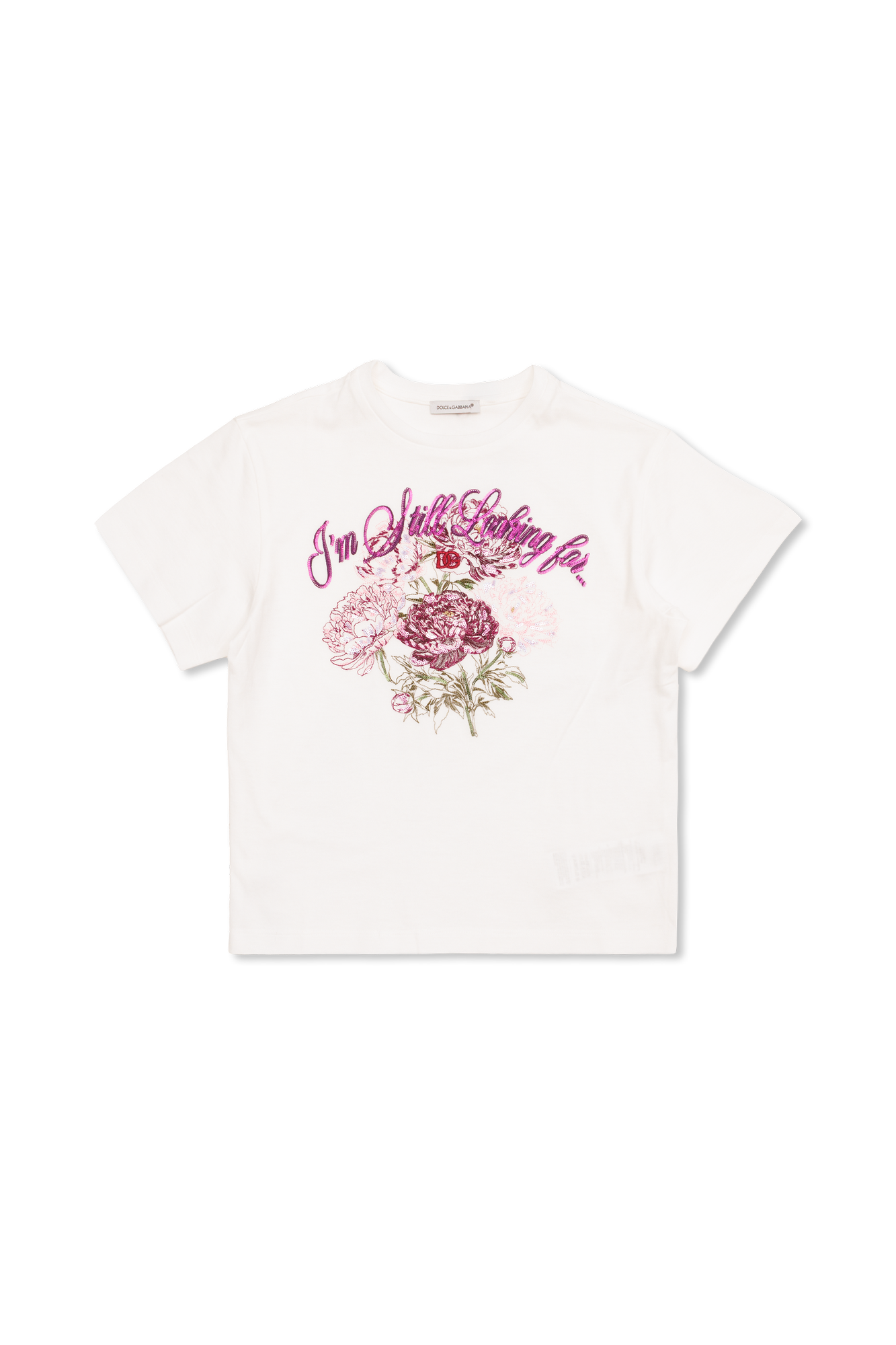 White Cotton T-shirt with print Dolce & Gabbana Kids - Vitkac AS